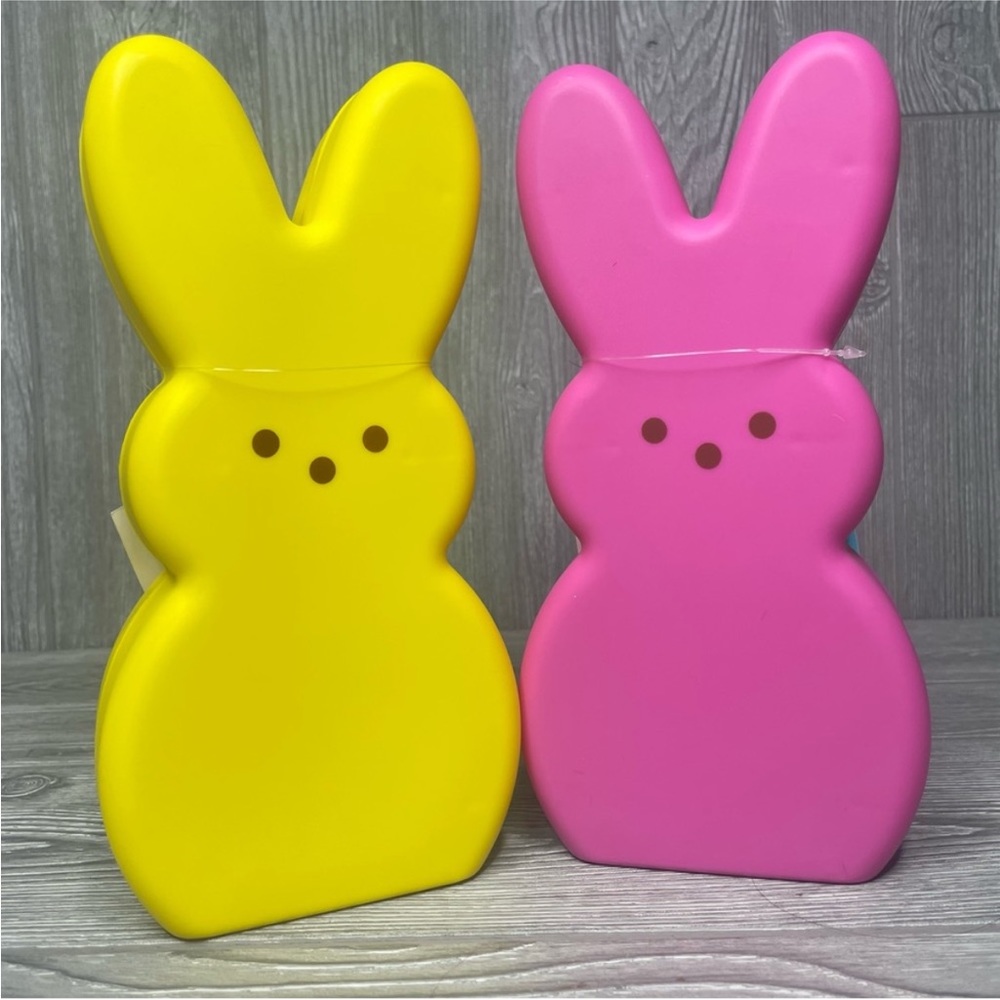 Nwt 10 inch pink and yellow peep marshmallow bunny battery lights decorations